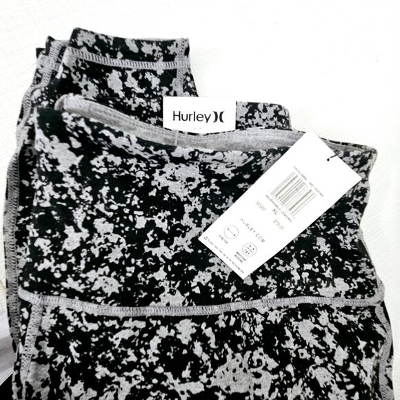 Hurley Size XL Black Grey Heather Womens Reversible Leggings with Camouflage - Picture 12 of 16